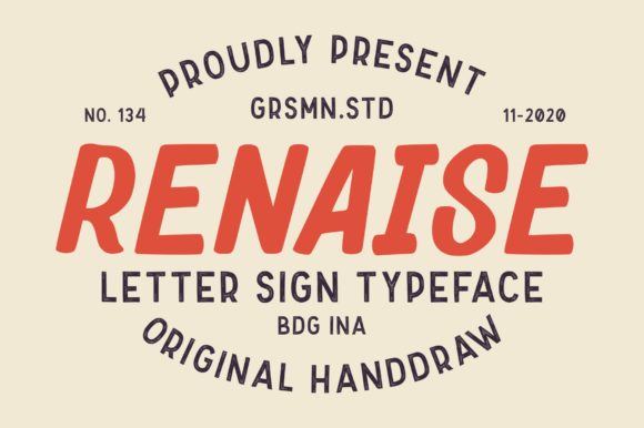 Renaise: A Vintage Display Font for Crafters and Product Makers
