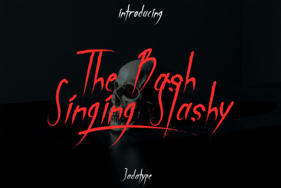 The Bash Singing Slashy: A Bold Display Font for Halloween-Themed Web Designs